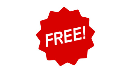 Red FREE promotional label