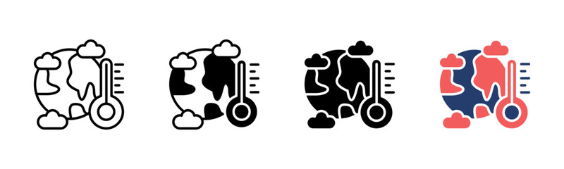 Climate icon sheet multiple style collection