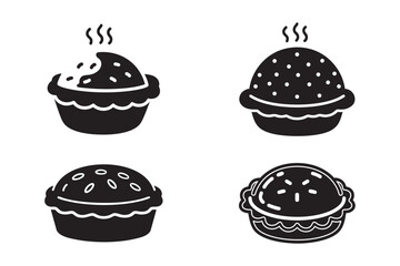 Pie Icon Set Vector Illustration