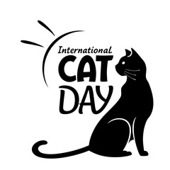 INTERNATIONAL CAT DAY vector illustration