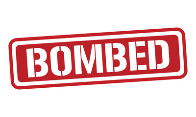 BOMBED red stamp text vector, rubber stamp