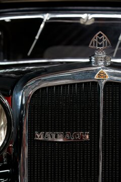 Historic Maybach Logo on Vintage Car Front Grille