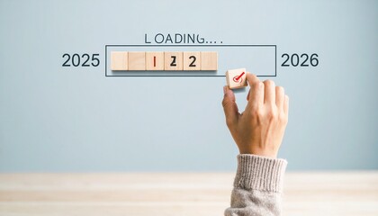 Loading into 2026 — symbolic transition from past to future.