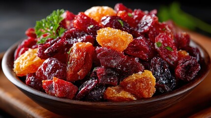 Dried Fruit Mix in Bowl, Healthy Autumn Treat