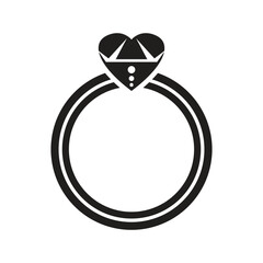 Romantic wedding ring silhouette vector illustration