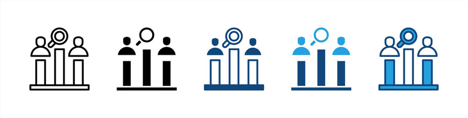 Competitor Analysis icon set multiple style collection