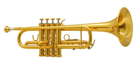 Trumpet isolated on PNG background.