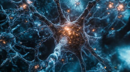 A cuttingedge futuristic neuron network designed revolutionize science exploration presenting a dynamic animated view of a digital landscape that showcases the interplay between technology and biology