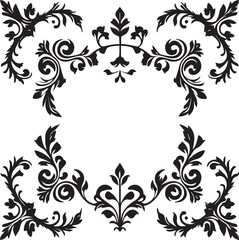 Vintage corner frame black and white vector 