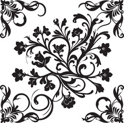 Vintage Seamless pattern black and white vector background
