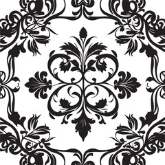 Vintage Seamless pattern black and white vector background
