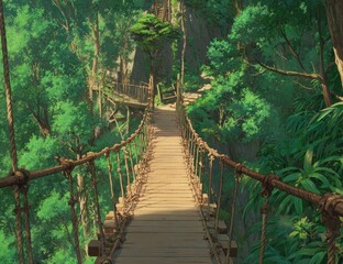 Fototapeta premium Lush jungle walkway