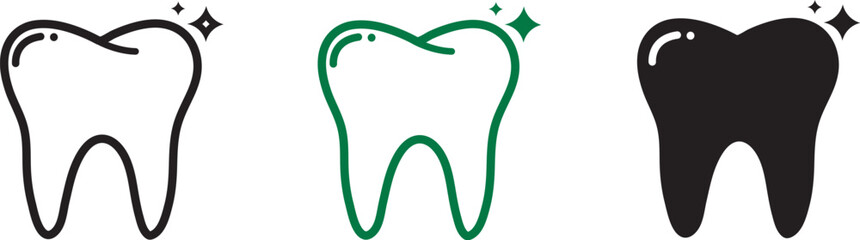 Clean sparkling tooth icon representing dental hygiene and Vector Art.