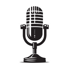 microphone   vector silhouette  Graphic white background design 