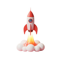 Iconic rocket blastoff symbolizing startup success, innovation, and reaching new heights with fiery energy