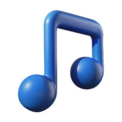 3d music note Blue png