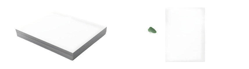 flate blank white smoothe peice of paper isolated on a transparent background