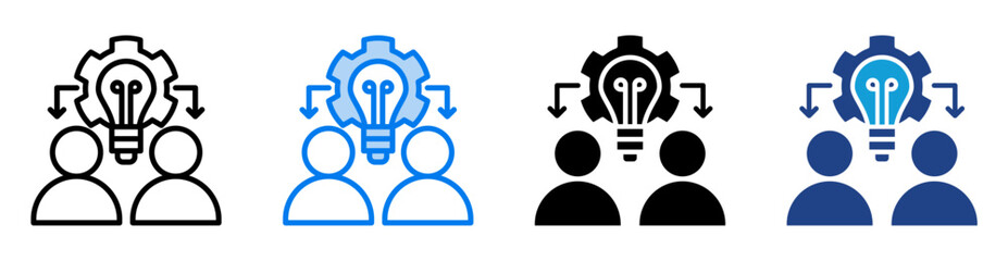 Knowledge Transfer icon set multiple style collection