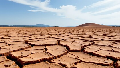 Serene Desert Landscape with Vibrant Coral Accent