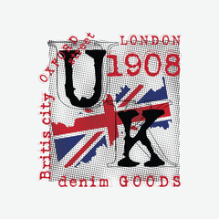 London Urban Style Design Aesthetic, Casual Fashion Streetwear, Slogan Typography. for  printing t-shirts, jackets