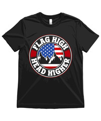 Patriotic Veteran T-Shirt and Mug Design Illustration – USA Military, American Flag Graphic for POD Products