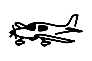 Propeller plane line icon. linear style sign for mobile concept and web design. Airplane outline vector icon. Symbol, logo illustration. Vector graphics