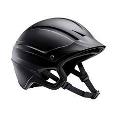 Fototapeta premium Sleek black safety helmet on a black background