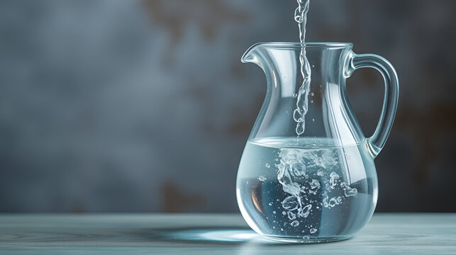 Filing glass pitcher with water