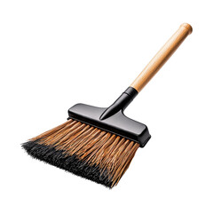 Modern broom with natural bristles and bamboo handle