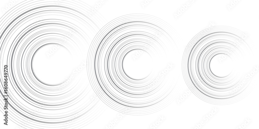 Poster grey minimal circular abstract dynamic lines isolated on white background. future technology banner 