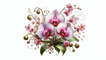 Orchid flower on white background (Phalaenopsis)