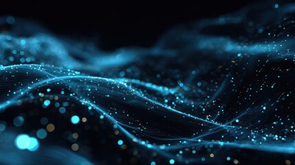 Abstract digital waves of particles