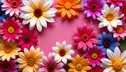 Fototapeta premium Vibrant Floral Arrangement with Playful Petals
