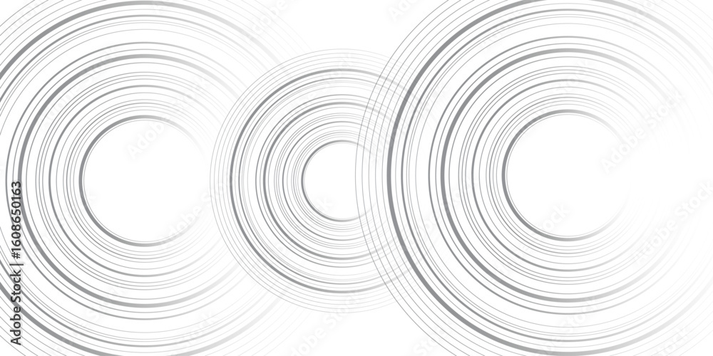 Poster grey minimal circular abstract dynamic lines isolated on white background. future technology banner 