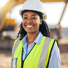 Woman engineer smiles confidently