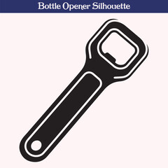 Silhouette of Bottle Opener Isolated on White Background