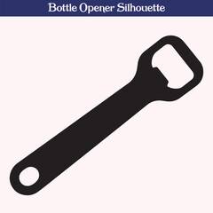 Silhouette of Bottle Opener Isolated on White Background