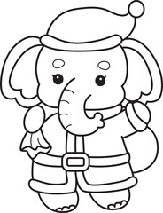 Cute Elephant icon. Funny baby Elephant animal series stock illustration. Life of fluffy Elephant designs.  
Coloring pages of Funny baby Elephant.