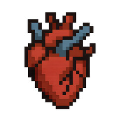 Obraz premium Pixel Heart with Sword Artwork for Gaming