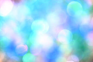 キラキラと輝く寒色系の丸ボケ