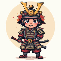 Cute Samurai Japan design very cool