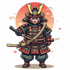 Cute Samurai Japan design very cool
