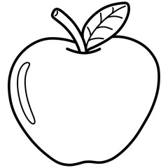 Hand drawn apple cartoon illustration outline 
