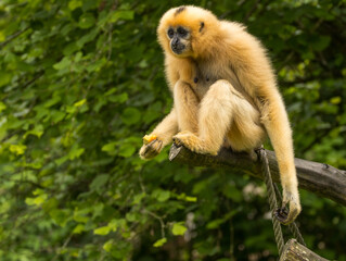 Gibbon à favoris roux