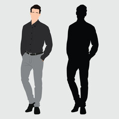 silhouette of a young man