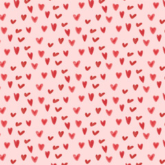 valentine heart doodle love symbols set with watercolor and crayon style