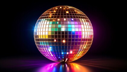 Colorful disco ball on black background (2)