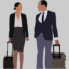 Obraz premium business woman with luggage