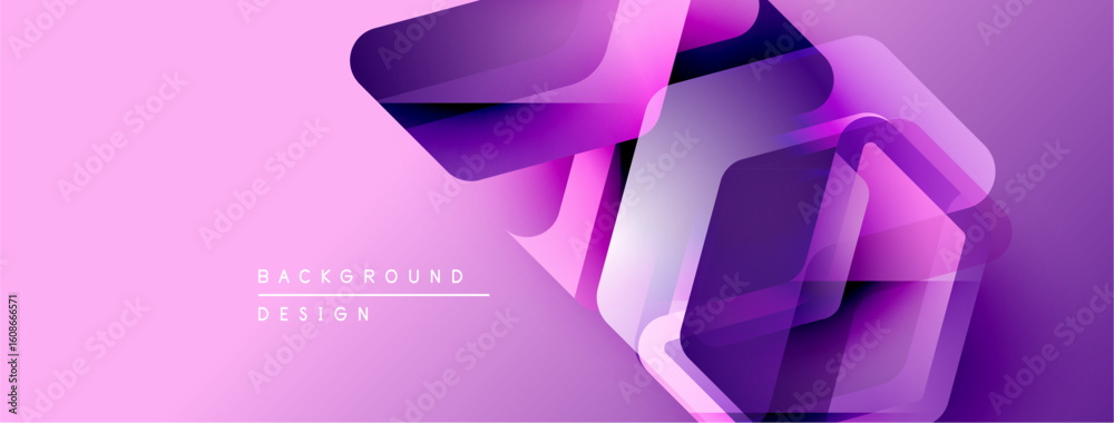 Aufkleber abstract pink design features layered geometric shapes. gradient hues create dynamic visual effect. 