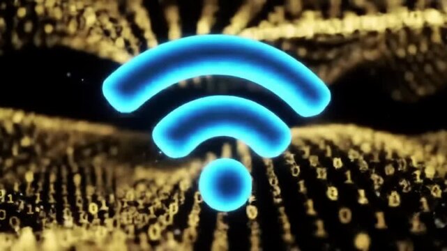 Abstract glowing wifi symbol